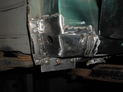 LH welding complete
This is the LH corner after welding is complete.  I took a different approach than the RH side, it looks better but since it does not show, it really doesn't matter.
Keywords: rust weld welding