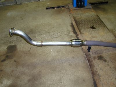 New front pipe and converter tack welded into place
This is how I welded everything.  I used a mig welder with stainless steel wire.
Keywords: converter catalytic exhaust random