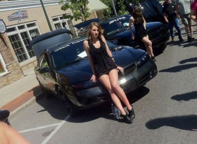 Models At National Cherry Fest Car Show
Keywords: 22" Blacked out tinted black pearl custom HID's  Bonneville SE