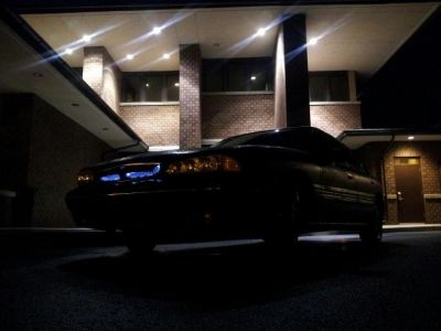 Grille lit up.
The grille lights are crisp white but with some camera lighting it looks blue.
Keywords: custom grille lighting black bonneville batman