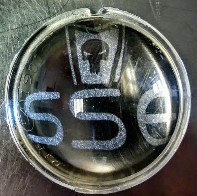 Fog Light Projector Lenses, Etched Myself
These came from a 14/15 Camaro SS. 
Keywords: Fog lights